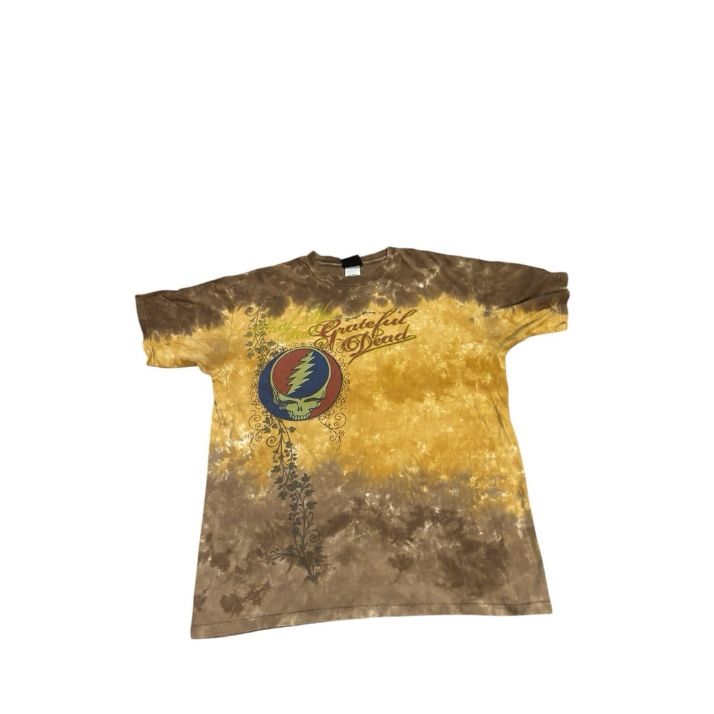 Liquid Blue Grateful Dead Tie Dye Shirt Yellow Brown Size Large Steal Your‎ Face